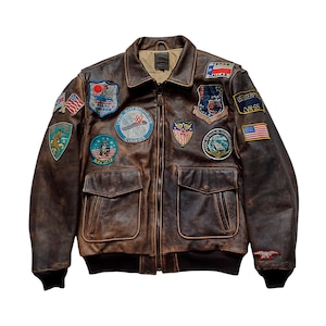 Vintage Type a 2 Leather Jacket - Etsy Vintage Type a 2 Leather Jacket - Etsy