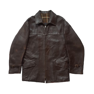 Rare Retro Vintage 40s French Pur Chrome Sheepskin Leather Flight/Motorcycle Coat Jacket