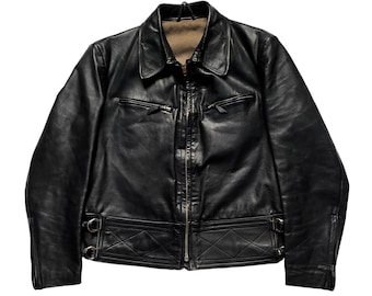 Original Rare Vintage 70s Anton Vanek Motorcycle Police Leather Jacket Made In Austria