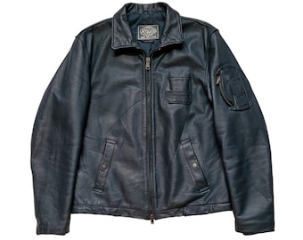 French Pilot Jacket 1980s . Air Force Leather Bomber Flight French Pilot Jacket 1980s . Air Force Leather Bomber Flight