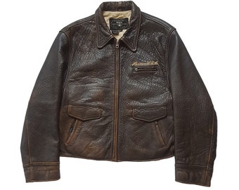 ジャケット・アウター 80s Euro Vintage Leather Flight Jacket Size 44 US (54 EURO) Vintage Cooper 80's Flight Leather