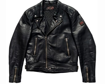 Original Rare Vintage 70s Erbo Buffalo Classic Motorcycle Leather Jacket Made In Germany