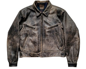 Original Rare Vintage 90s Victory Leather A-2 Type Indiana Jones