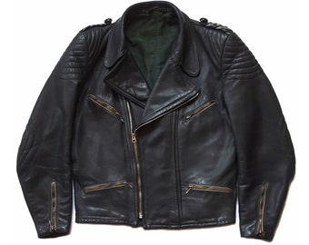 Original Rare Vintage Retro 50s Walter Pfleiderer Bönnigheim Horsehide Leather Motorcycle Jacket Made In Germany