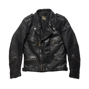 Rare Vintage 80s Polo Motorrad Echtes Leder Motorcycle Leather Jacket