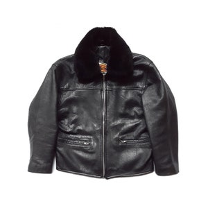 Rare Vintage 90s Gapelle Leather Pilot Bomber Jacket Made In UK