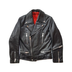Ultra Rare Vintage 70s Texman Leather Motorcycle Punk Rock Jacket Made In Denmark