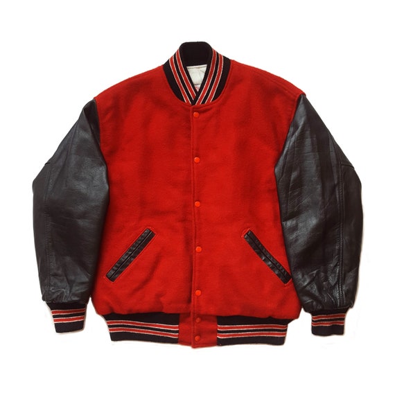 Rare Vintage 80s Ripon Athletic Leather & Wool Varsity / - Etsy