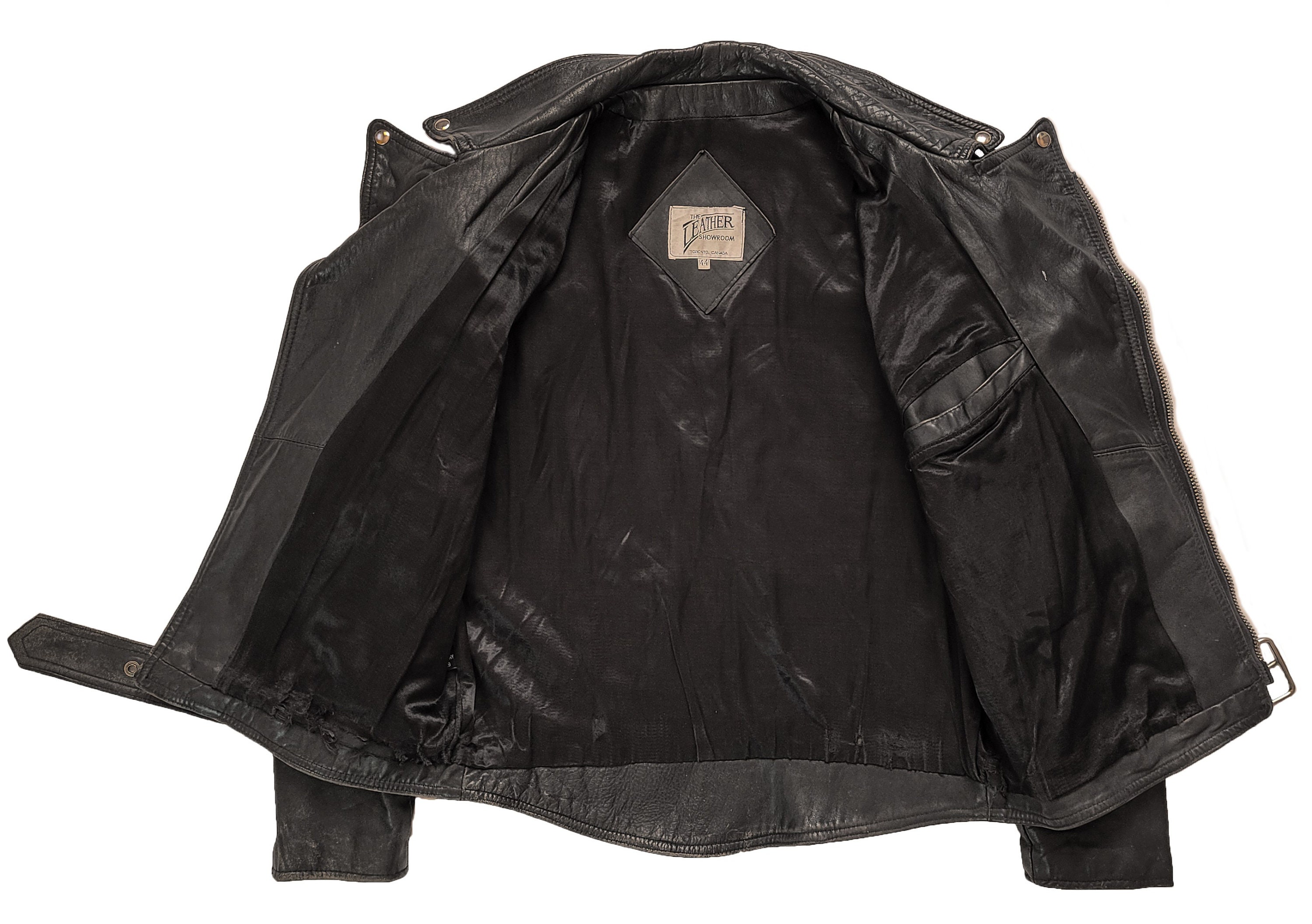 Original Rare Vintage 90s the Leather Showroom Soundgarden Grunge Punk Distressed Leather Oversized Motorcycle Jacket Made in Canada - Etsy Original Rare Vintage 90s the Leather Showroom Soundgarden Grunge Punk Distressed Leather Oversized Motorcycle Jacket Made in Canada - Etsy