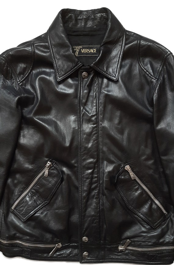 Original Rare Vintage 90s Versace Haute Couture Leather