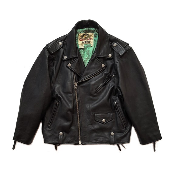 90s vintage short leather jacket （ M ） Vintage 90s Black Leather Men's Biker Jacket. Boxy Fit Soft