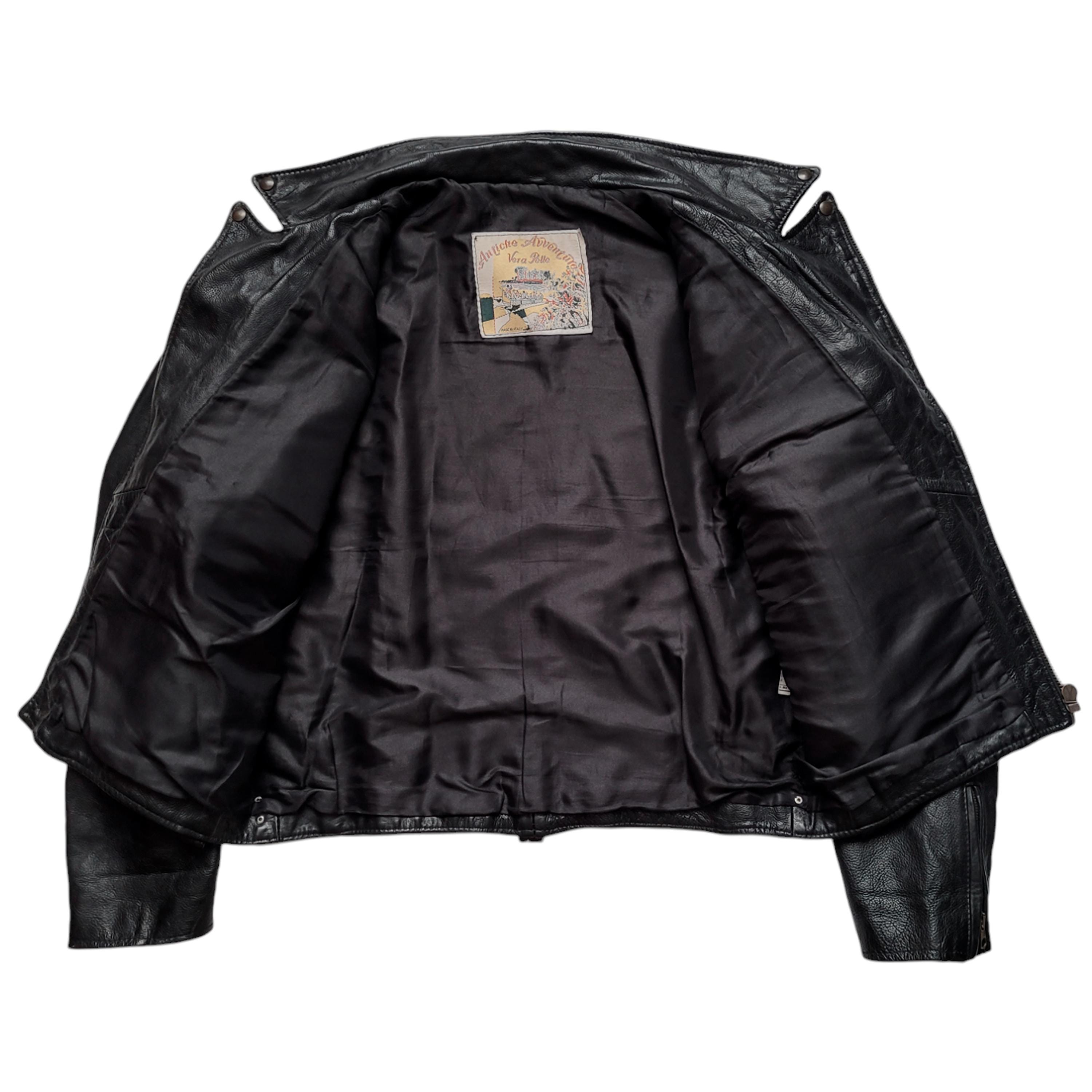 極渋‼️ 80〜90s VINTAGE LEATHER ITALY MOVE Vintage 80s 90s G-III Ultra Fashion Long Black Leather