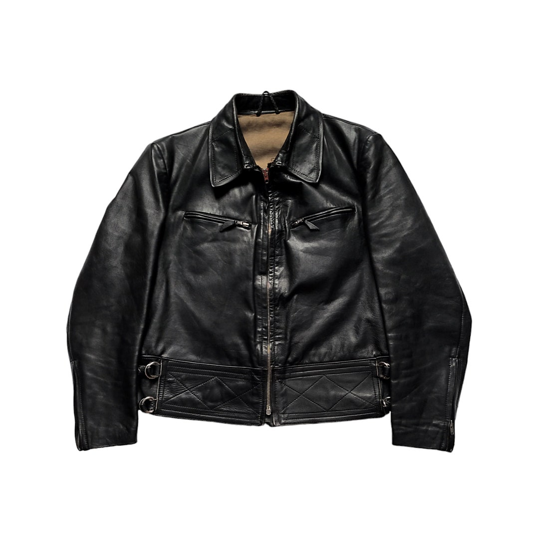 Original Rare Vintage 70s Anton Vanek Motorcycle Police Leather Jacket ...