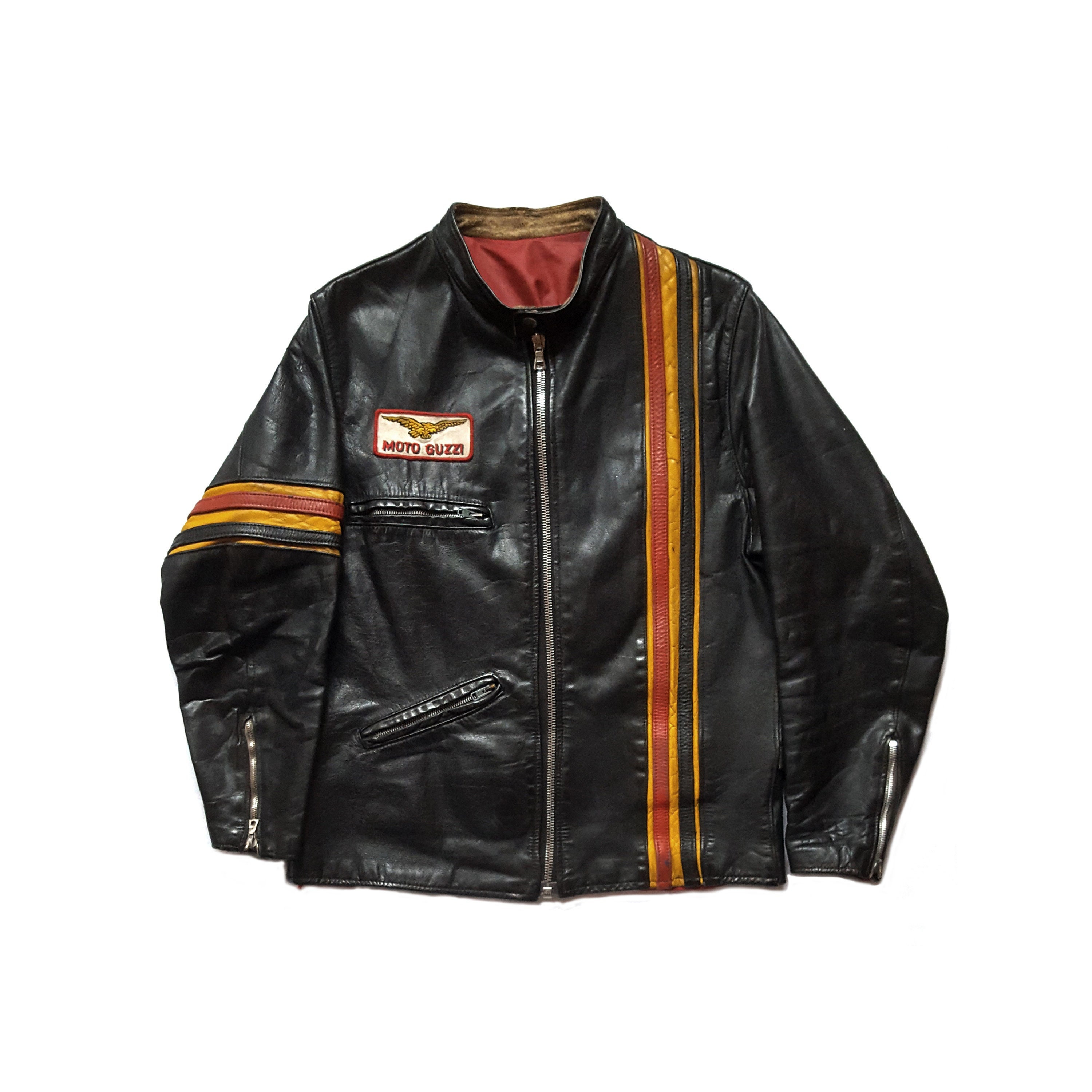 Extrem seltene Vintage 60er Moto Guzzi Easy Rider Cafe Racer Motorradjacke hergestellt in Italien Etsy