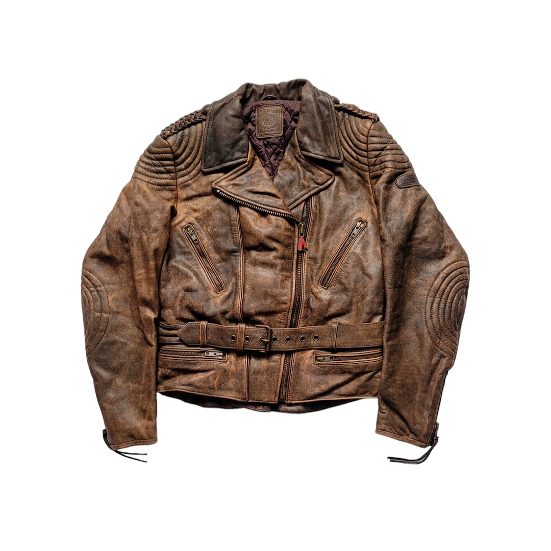 80s HAI SPORTING GEAR LEATHER JACKET 茶 Buy Lipsy Chocolate Brown Faux Leather 80s Style Biker Jacket from