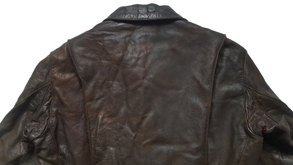 ジャケット・アウター 80s vintage A-2 leather flight jacket Original PONTIAC 80s Type A-2 Flight Pilot Heavy Leather