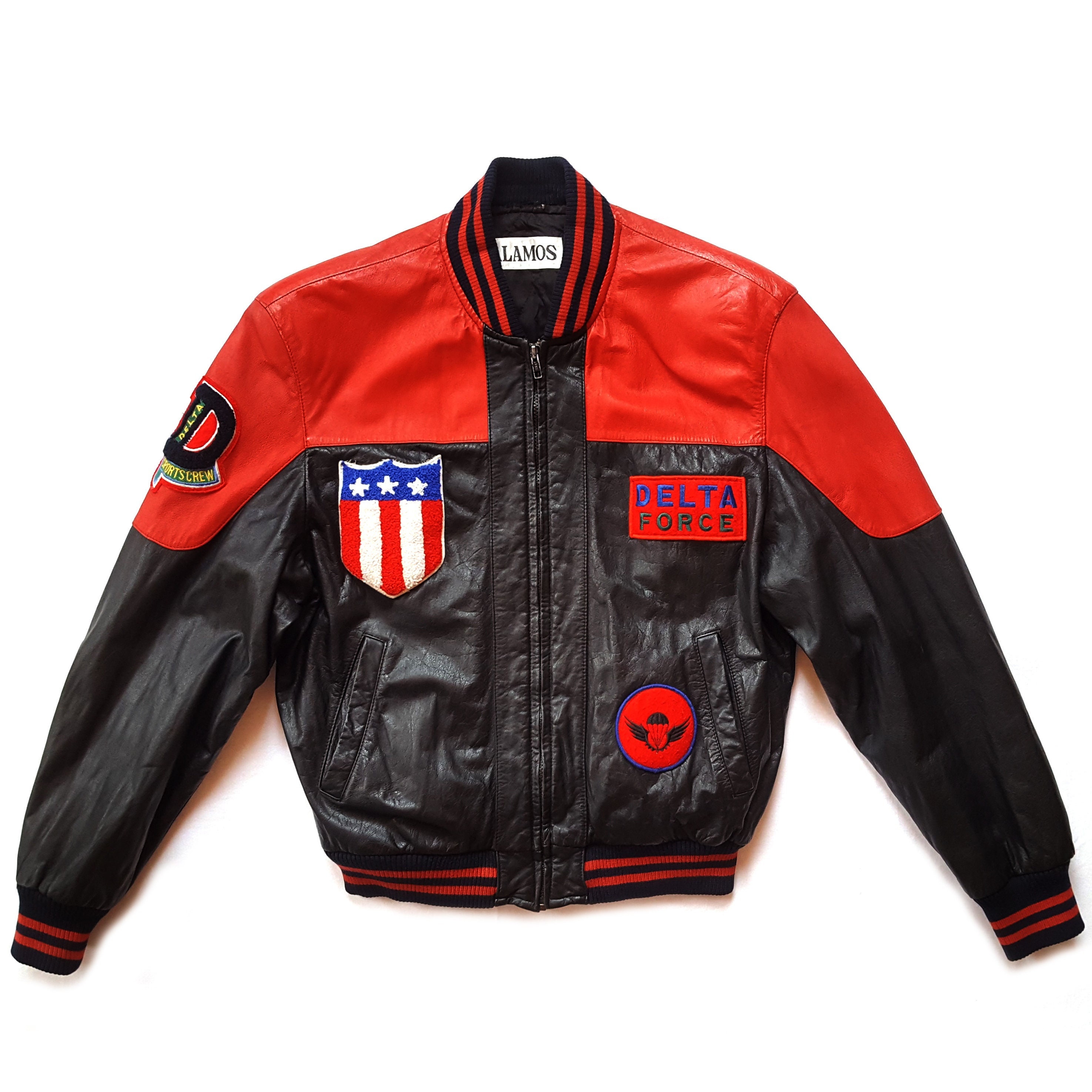 Very Rare Vintage 80s Alamos Delta Force Sports Crew Leather Very Rare Vintage 80s Alamos Delta Force Sports Crew Leather