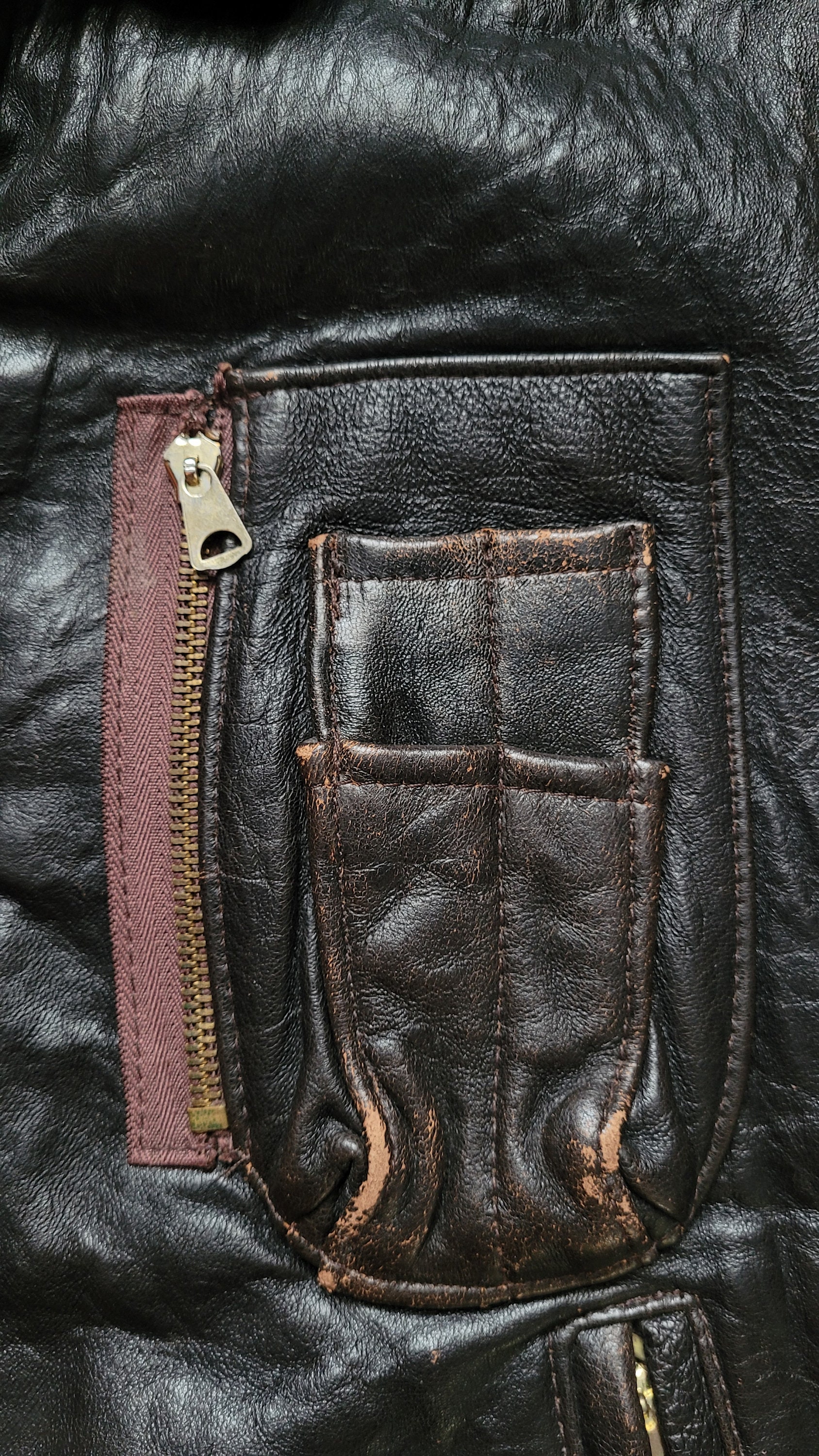 Original Rare Vintage 80s Avirex Type B-9 Old Leather Flight