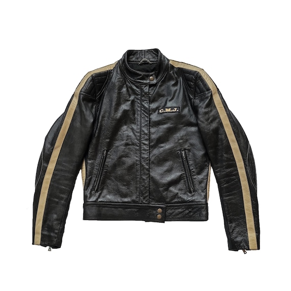 Giacca Moto Cafe Racer Vintage Uomo In Vera Pelle Invecchiata - Nero, X-Small