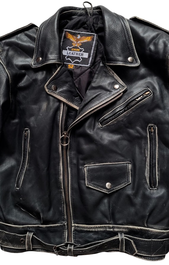 Original Rare Vintage 90s Retro Style Perfecto Type Distressed