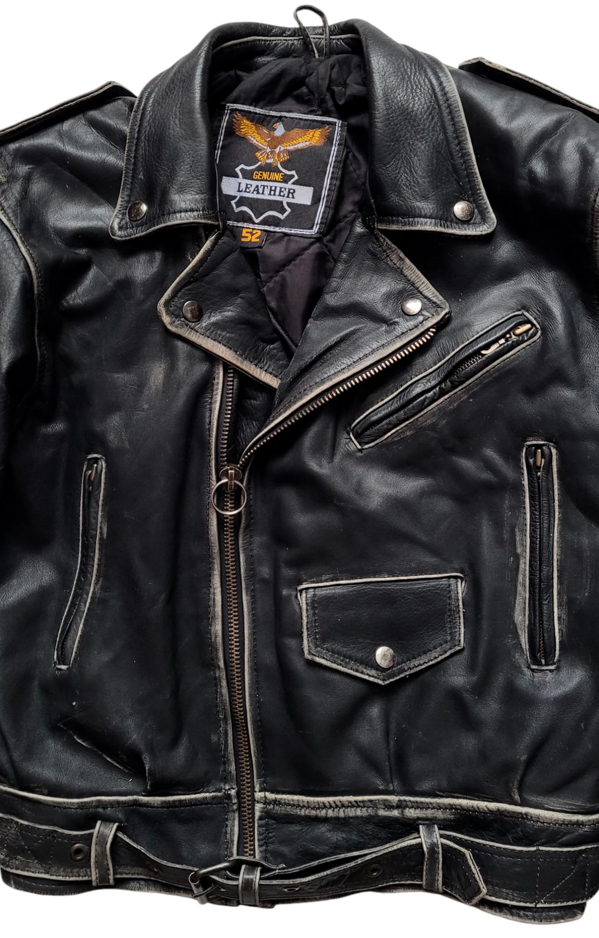 Original Rare Vintage 90s Retro Style Perfecto Type Distressed