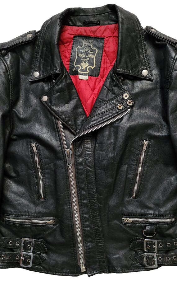 Original Rare Vintage 80s Campri Manx Motorcycle Punk Leather