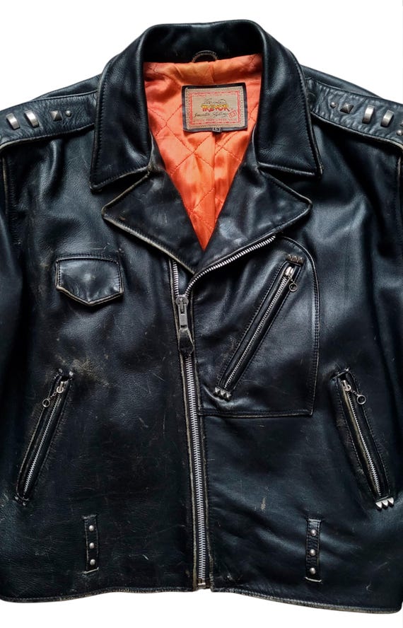 70s Lee Trevor　ライダースジャケットヴィンテージ　Mサイズ Men's Lee Trevor Black 100% Genuine Leather Motorcycle