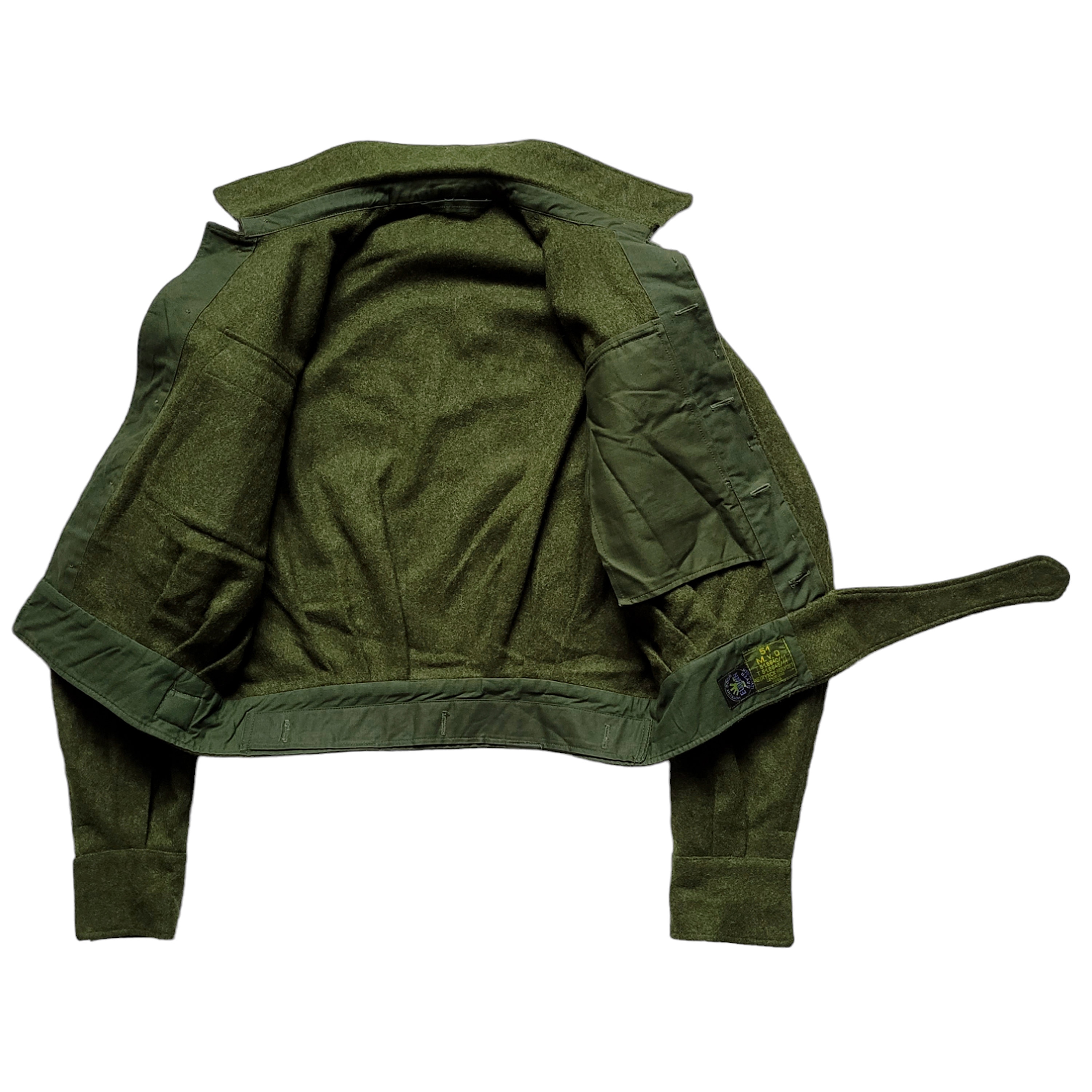 2PIECE NOTCH WOOL JACKET ameri vintagカーキ