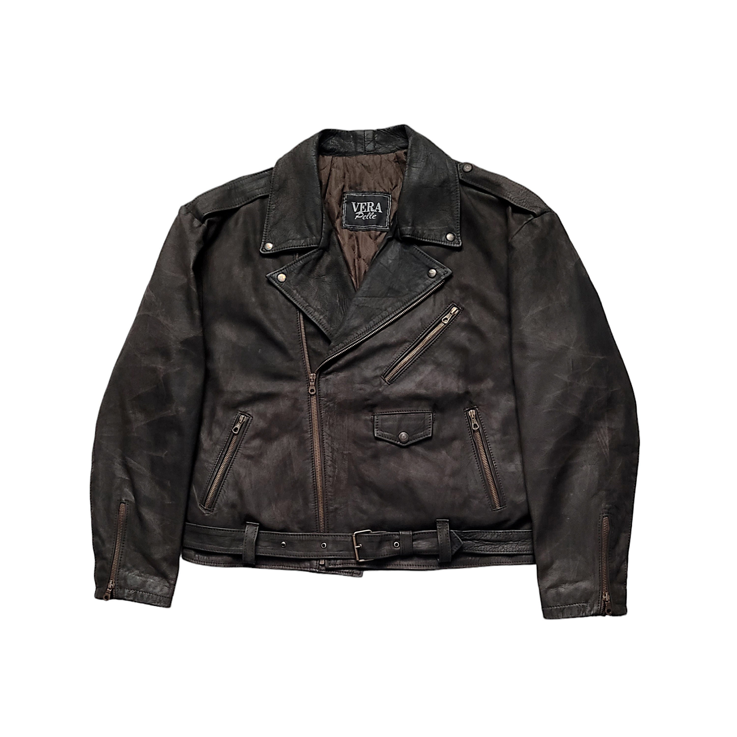 Rare Vintage 90s Vera Pelle Perfecto Style Oiled Nubuck Rare Vintage 90s Vera Pelle Perfecto Style Oiled Nubuck