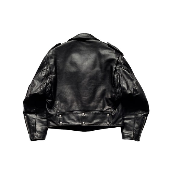 Blouson Perfecto SCHOTT USA Vintage Années 80 Cuir Marron Taille 46 - Biker