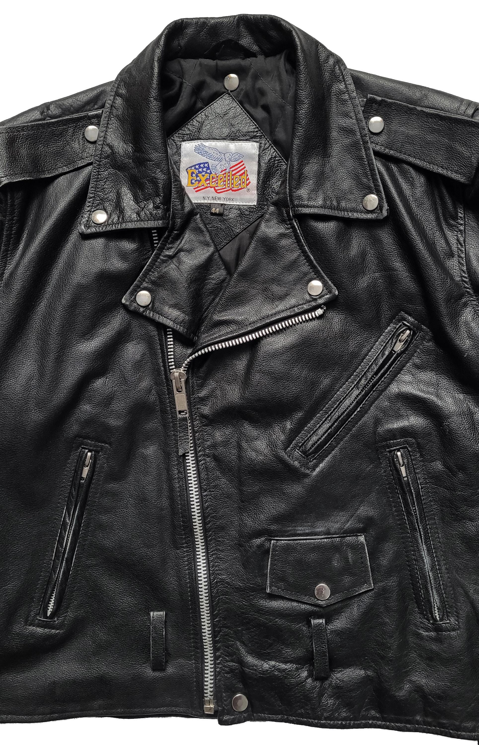 Original Vintage 90s Excelled Perfecto Leather Motorcycle Jacket