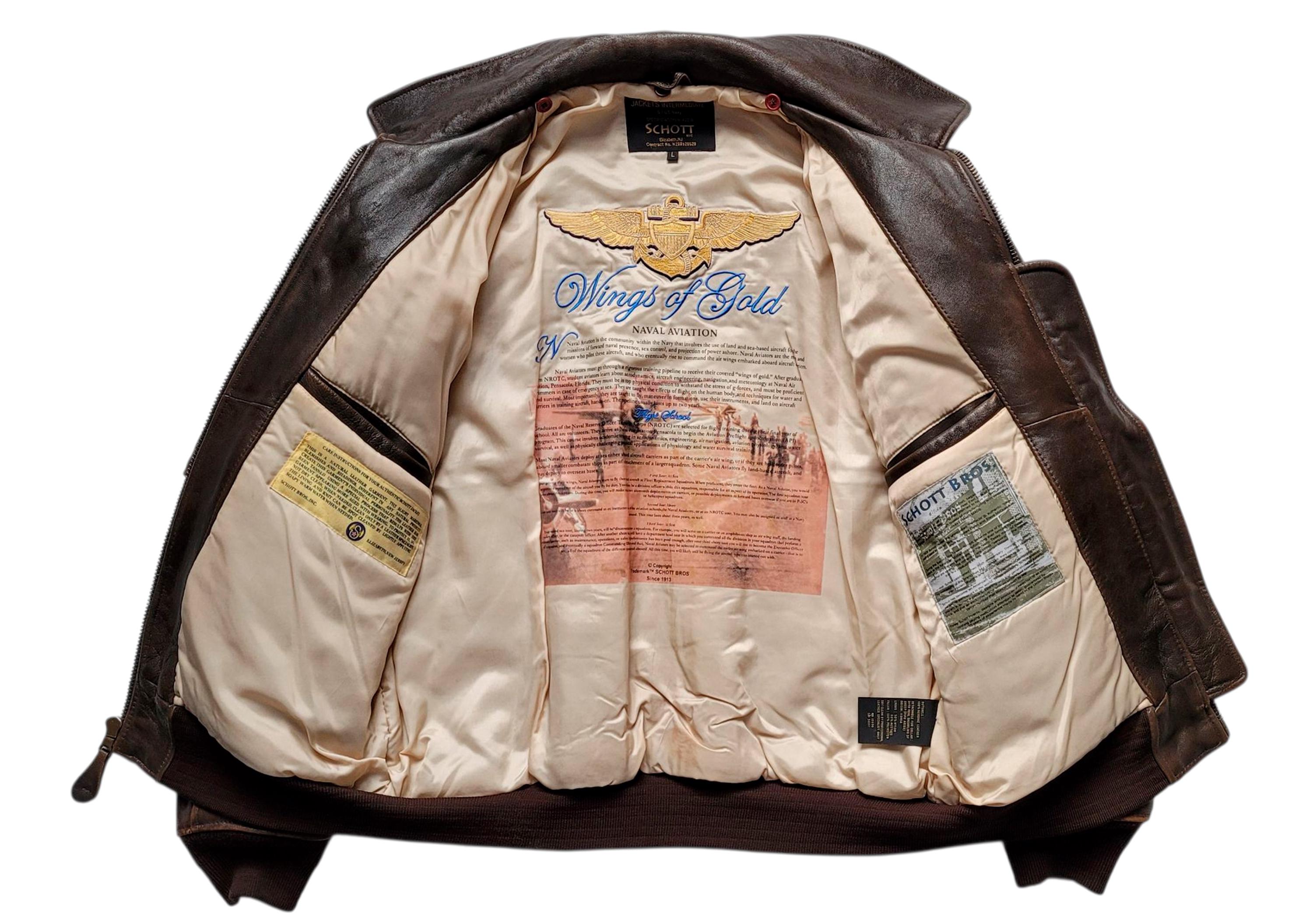 Original Rare Vintage 00s Schott NYC G-1 Wings of Gold Bomber