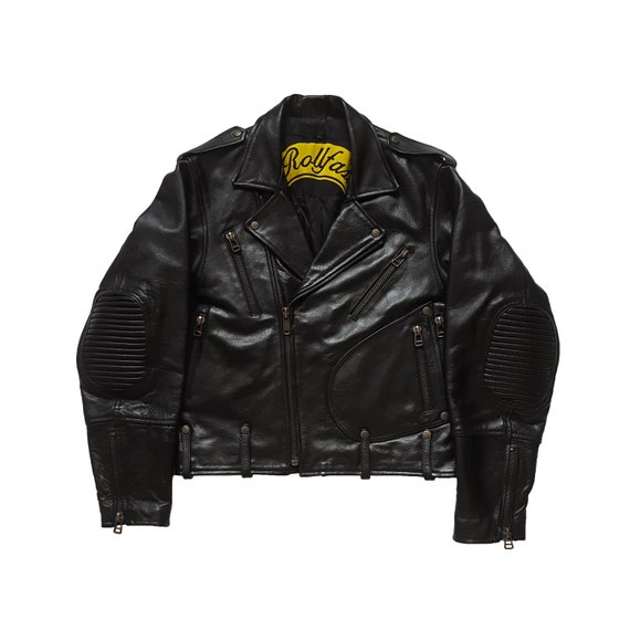 激レア！デッドストック80s 90s ボンネビル バンダナジャケット サイズ48 Retro 90s Leather Jacket, 80s BRIMACO Jacket, Black Biker Jacket