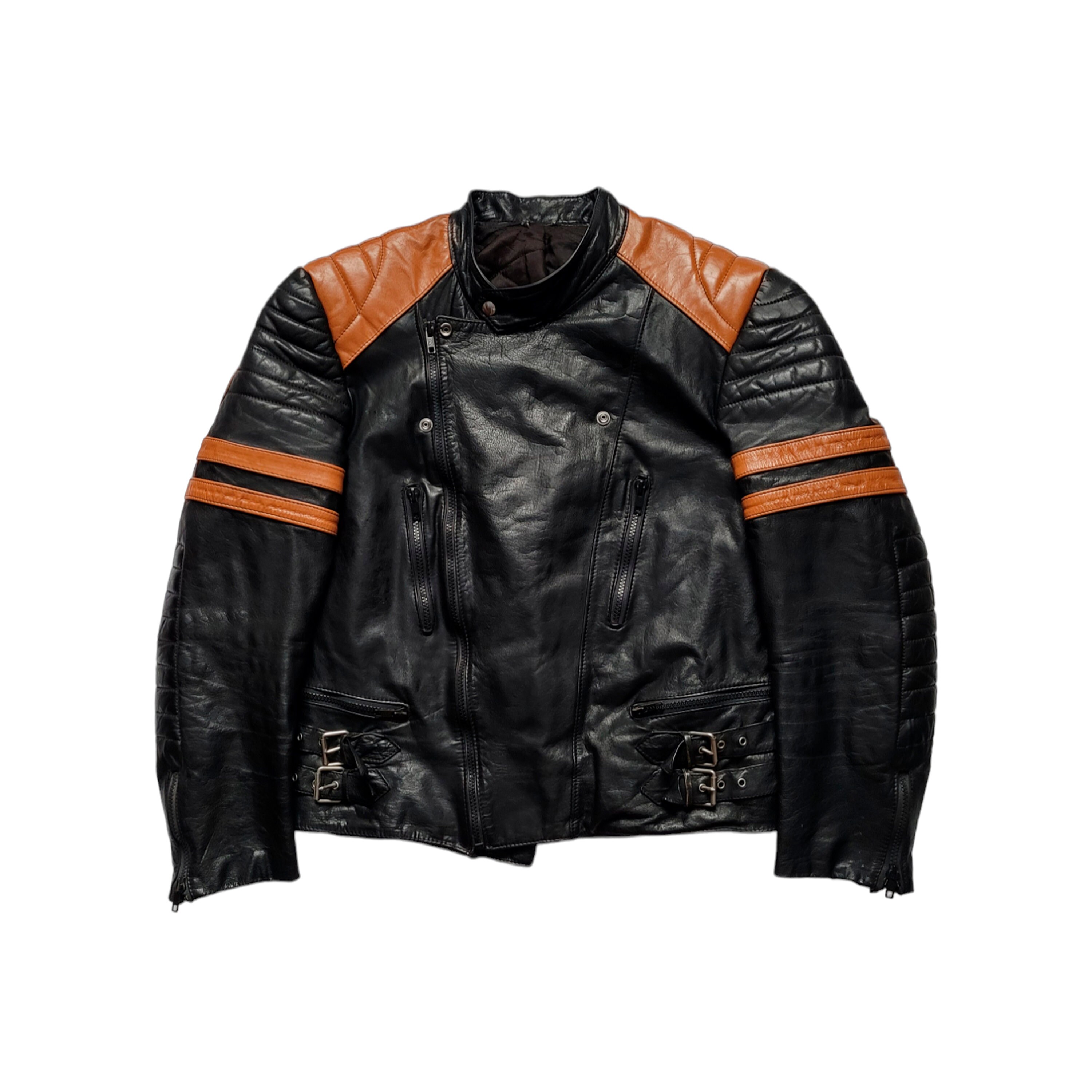 【VINTAGE】 80s〜90s riders leather jacket 90s Vintage Black Leather Jacket With Bob Marley //vintage