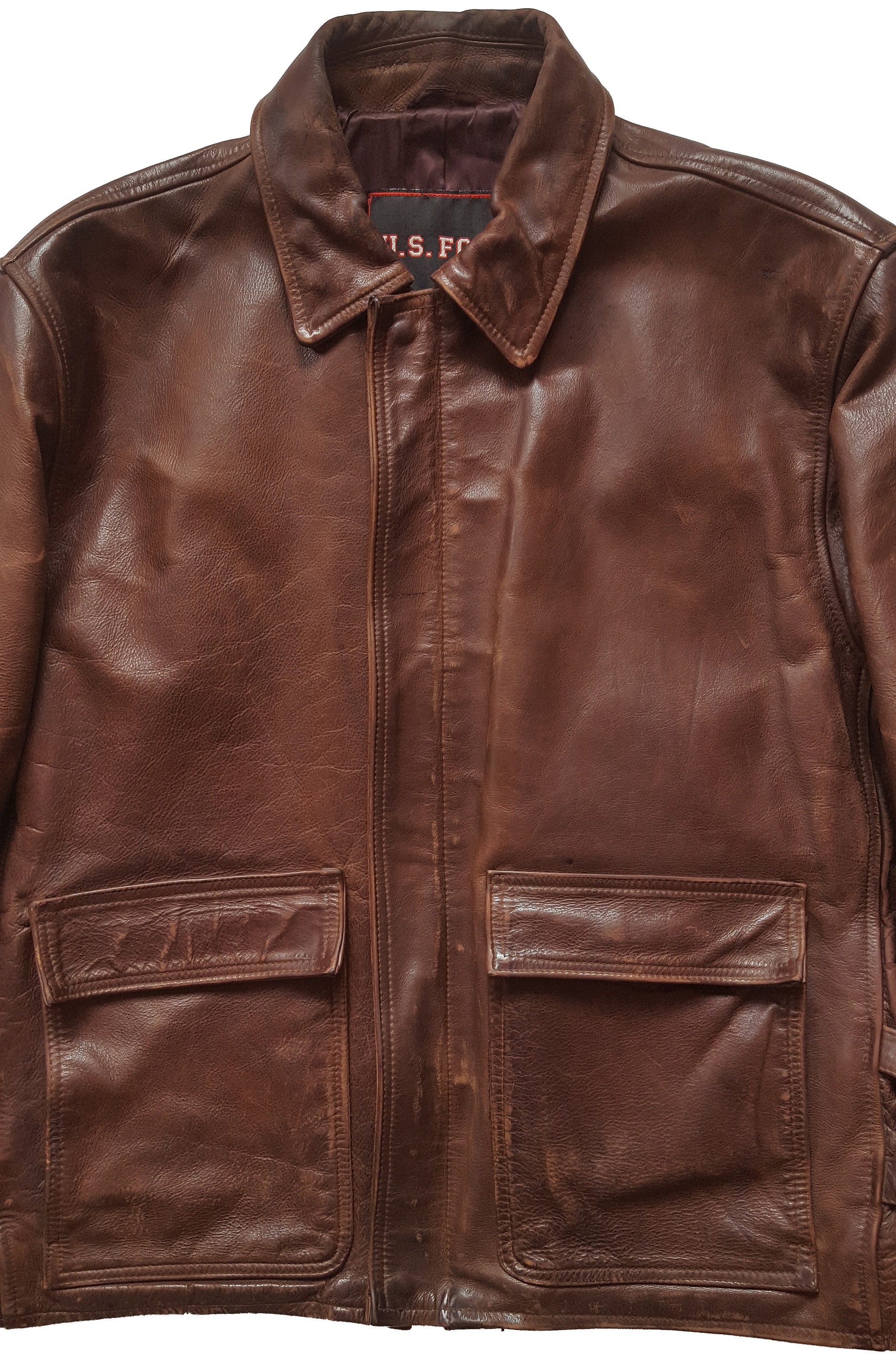 Original Rare Vintage 90s U.S. Force A-2 Retro Style Indiana Jones Type Distressed Horsehide Leather Flight Jacket Made in Italy - Etsy Original Rare Vintage 90s U.S. Force A-2 Retro Style Indiana Jones Type Distressed Horsehide Leather Flight Jacket Made in Italy - Etsy
