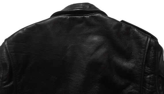 【羊革】90s vintage leather jacket g1a2 短丈 Women's Vintage 90s Black and Brown Crop Leather Jacket Oversized