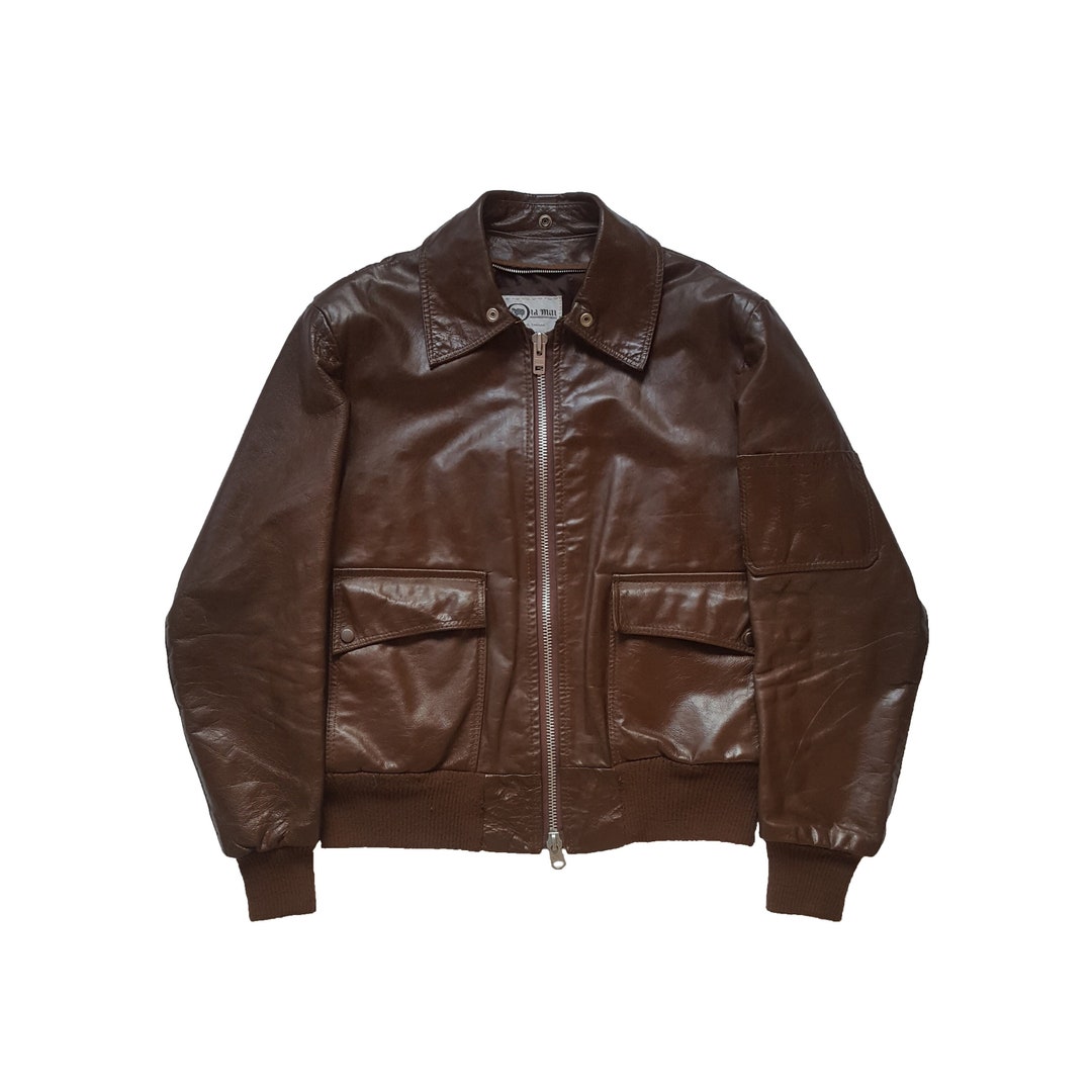 80s type A-2 real leather bomber jacket