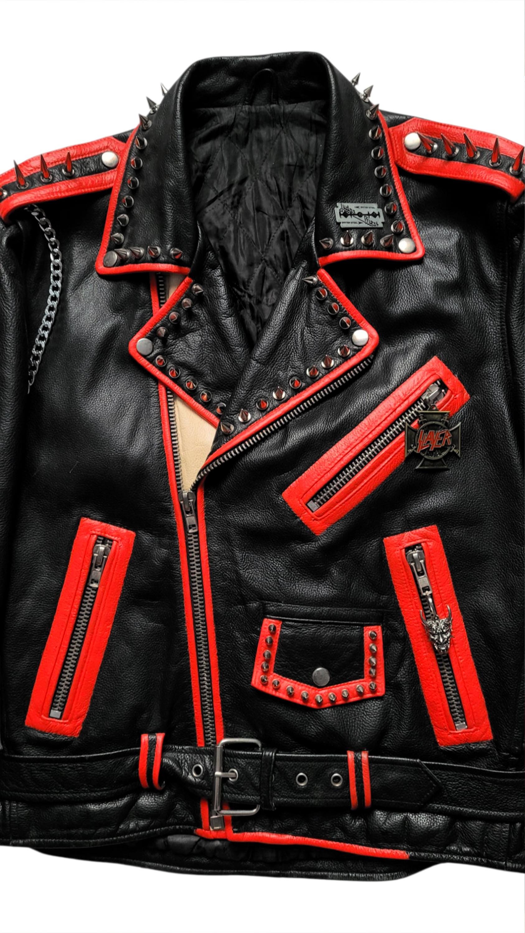 Original Custom Vintage 80s Heavy Metal Spiked Leather Motorcycle
