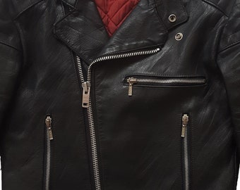 70s vintage Mascot \" Black Night \" Mサイズ Vintage black leather biker jacket mascot Black Night Size 36-38