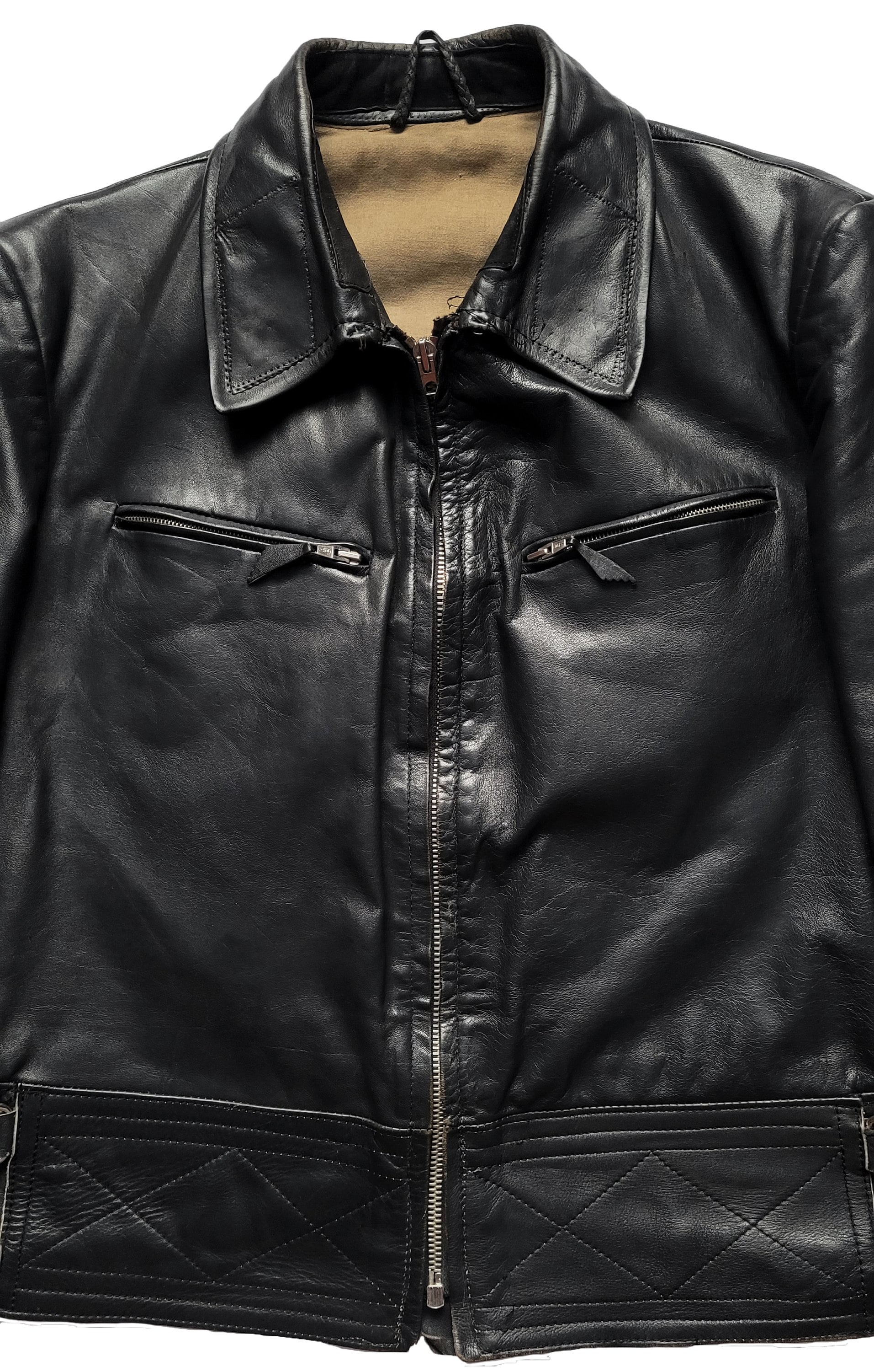 Original Rare Vintage 70s Anton Vanek Motorcycle Police Leather