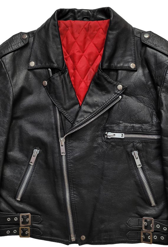 希少vintage 80s〜 England製leather jacket Original Rare Vintage 80s British Type Motorcycle Punk Leather
