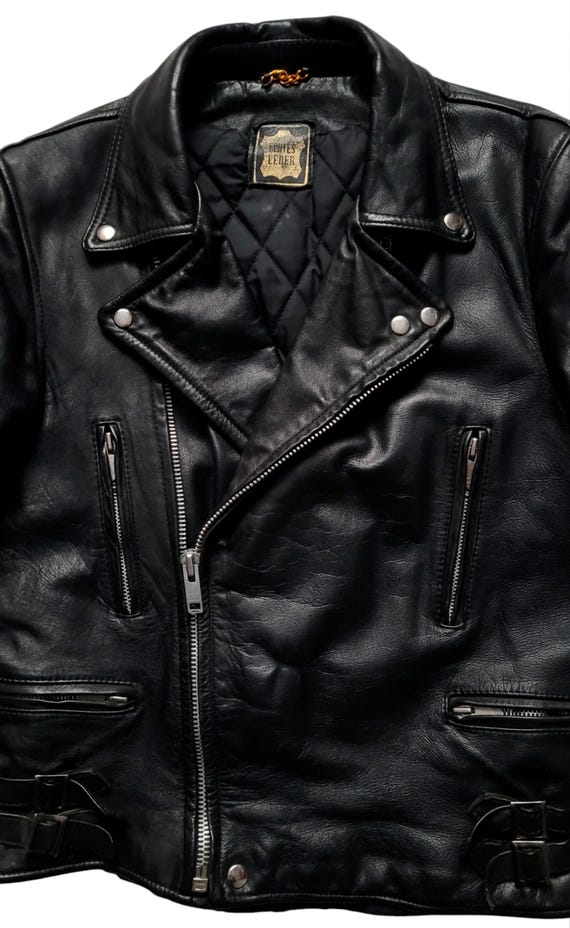 ‘80s UK Vintage Leather riders Jacket Original Rare Vintage 80s Echtes Leder British Type