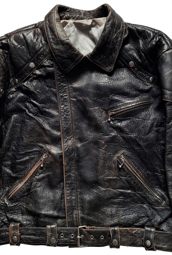 レア　ヴィンテージ　ライダースジャケットmodeka Speed Equipe Original Very Rare Vintage 80s Rebel Rock Speedware by Hein