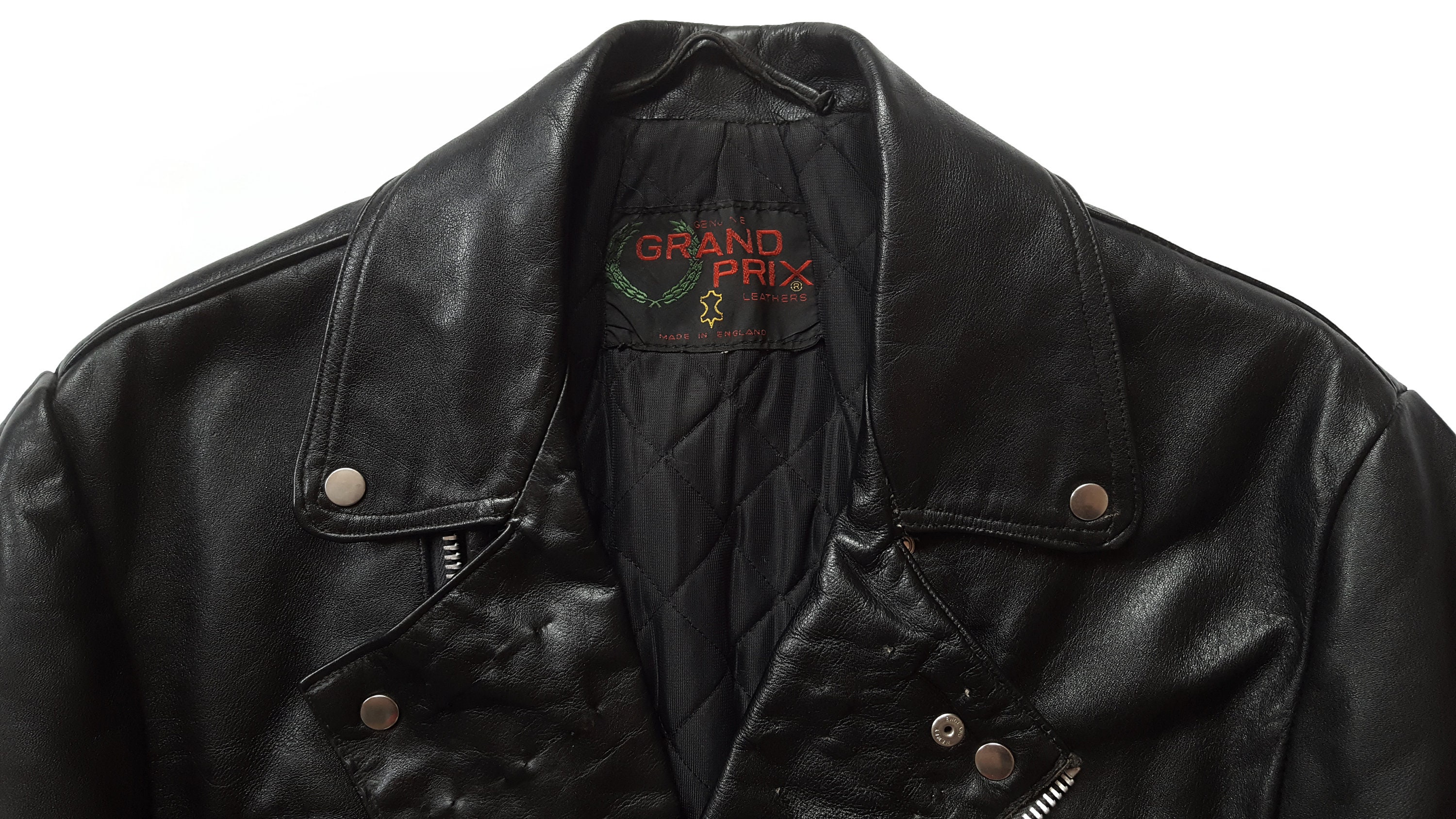 Very Rare Vintage 70s Grand Prix Leathers Lightning Type