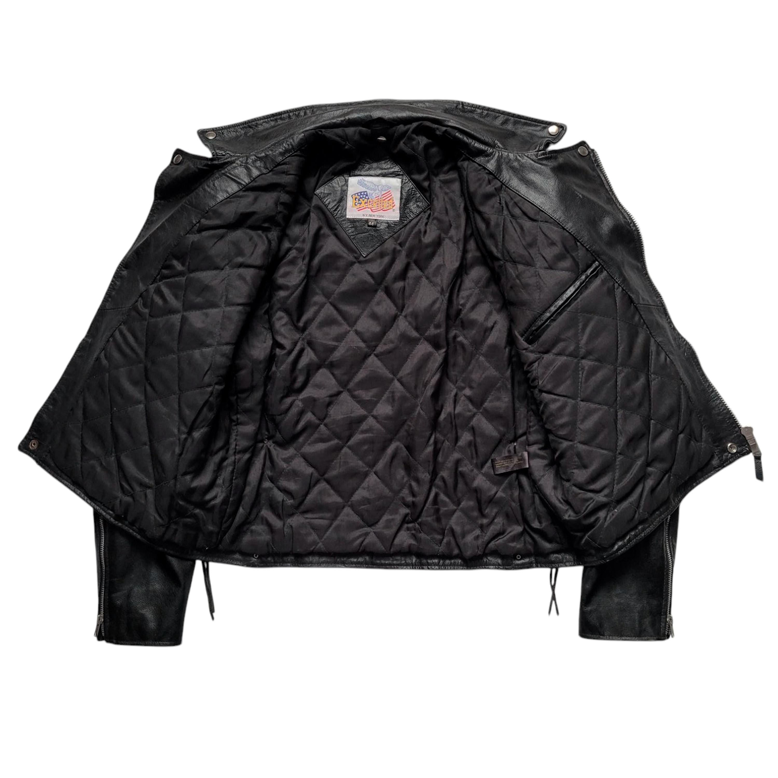 leather jacket vintage 90s 【本革】 Women's Fashion 90's Oversized Vintage Black Leather Jacket