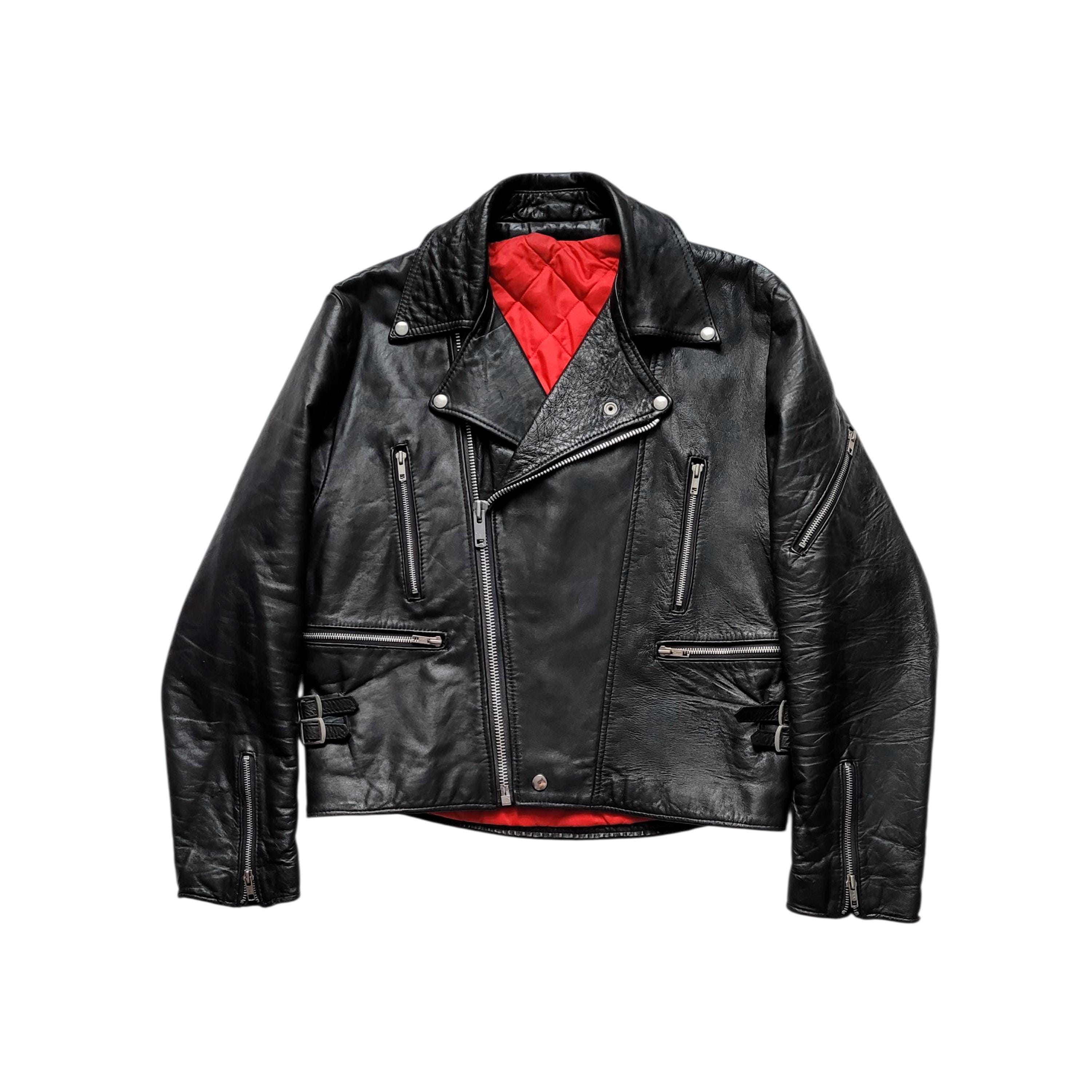 希少vintage 80s〜 England製leather jacket Original Rare Vintage 80s British Lightning Type Motorcycle Punk