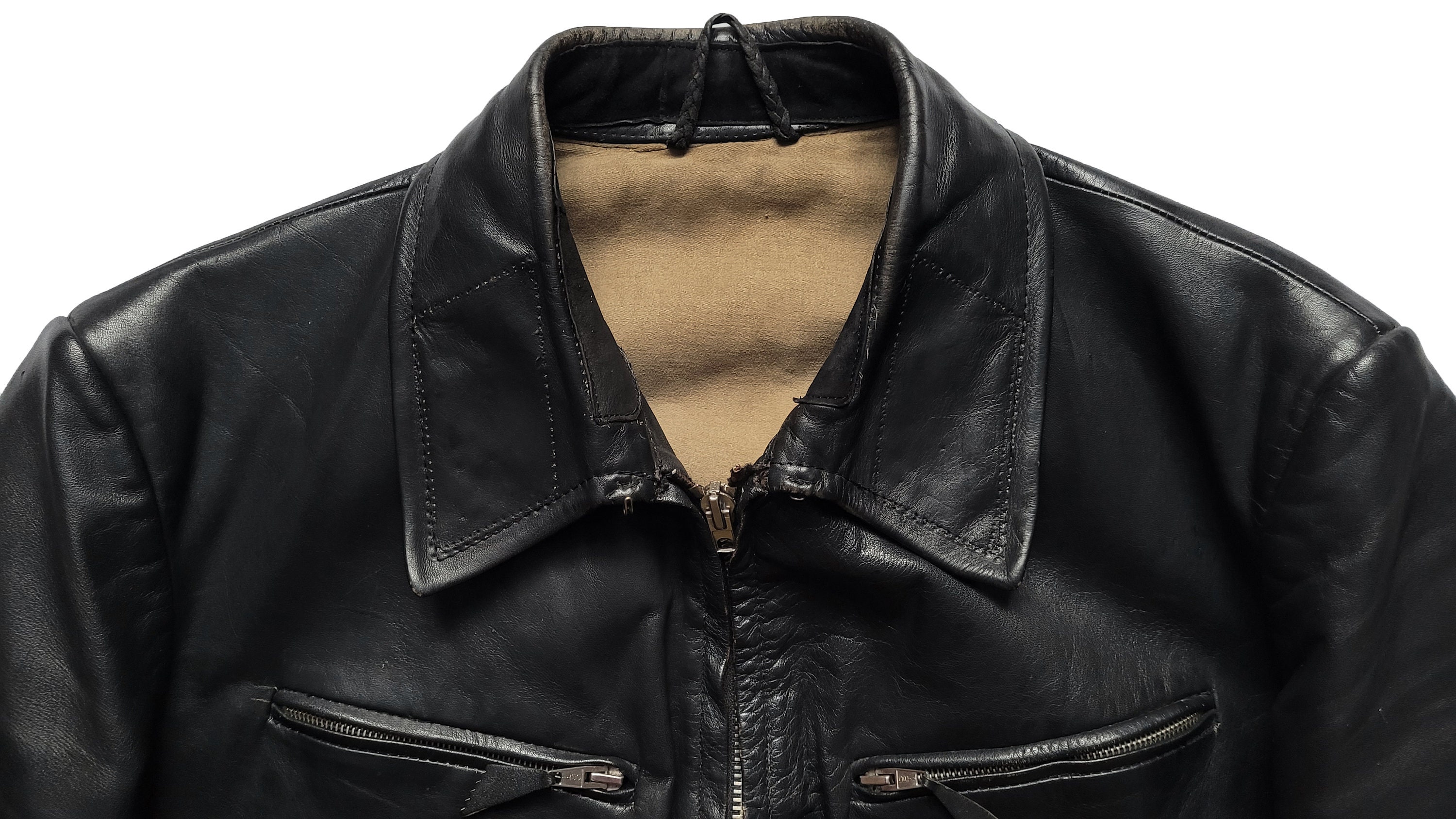Original Rare Vintage 70s Anton Vanek Motorcycle Police Leather