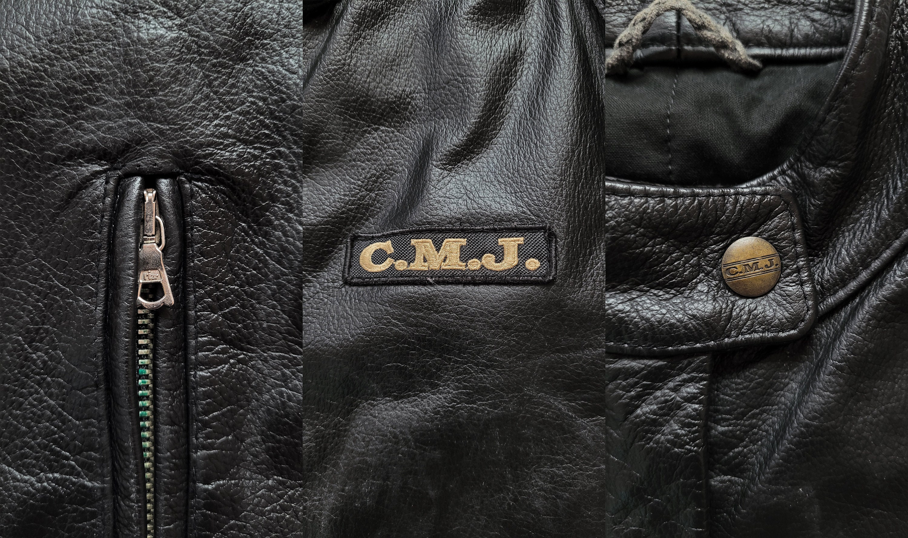 Original Rare Vintage 00s C.M.J. Classic Cafe Racer Leather