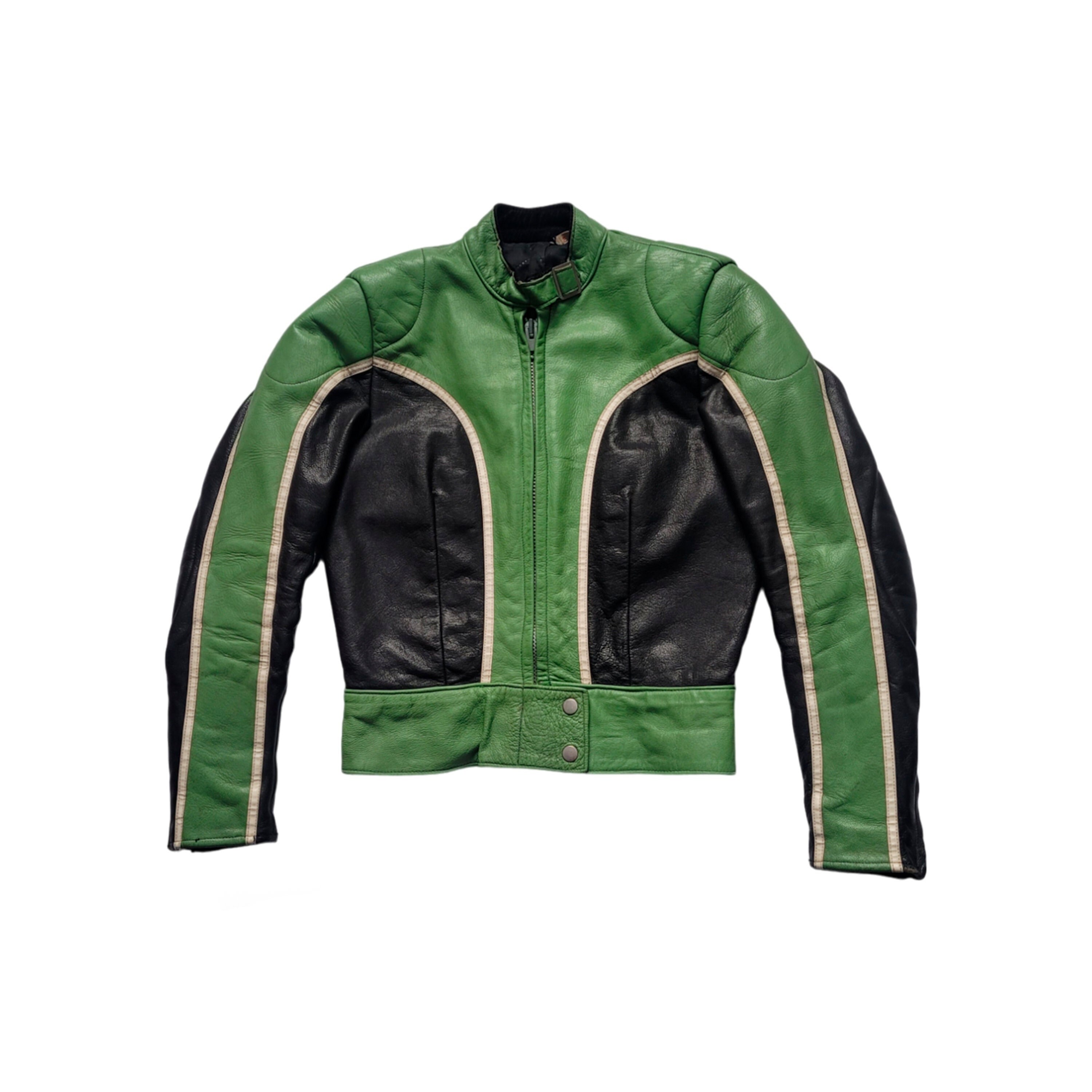 Original Rare Vintage 70s Classic Cropped Sports Cafe Racer Motorcycle Leather Jacket Made In Sweden