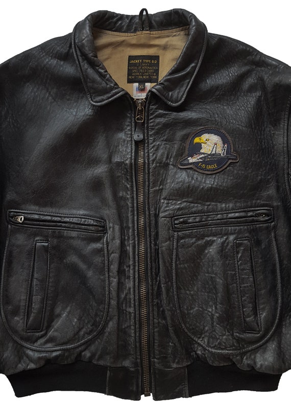 Original Rare Vintage 80s Avirex Type G 2 U.S. Navy Flight Bomber Pilot Leather Jacket Made in USA Etsy Canada